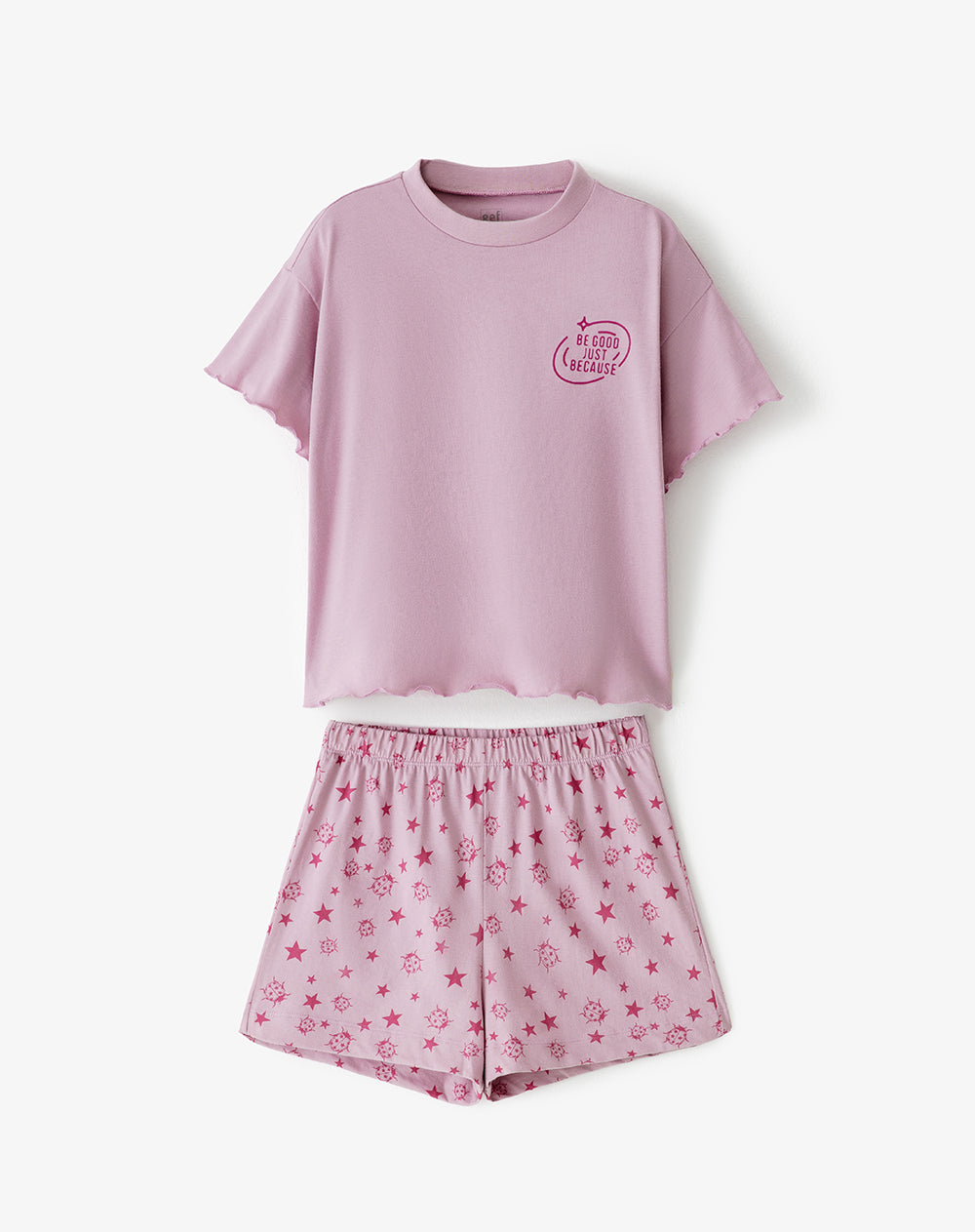Pijama regular fit manga corta lila