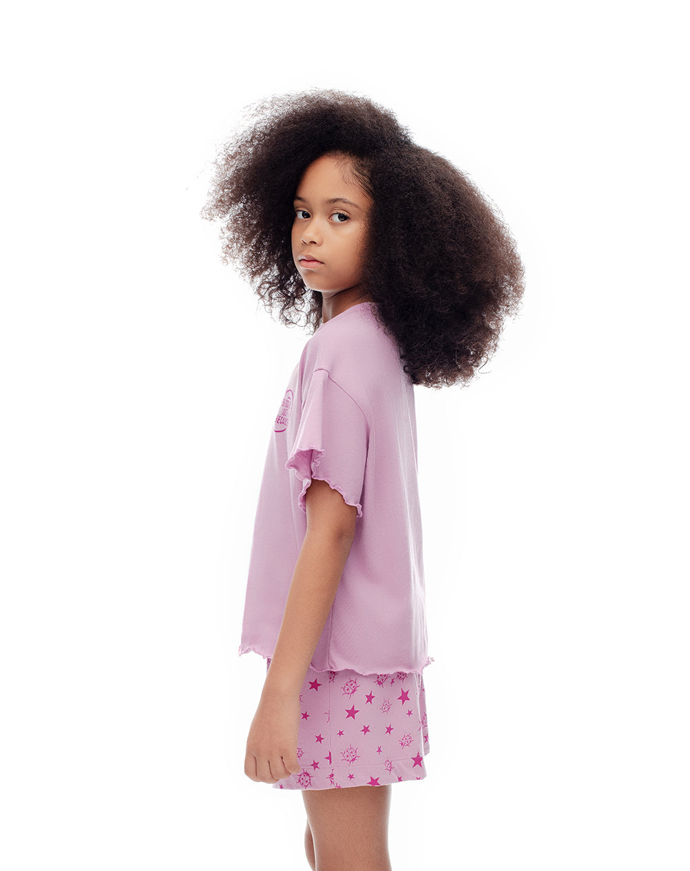 Pijama regular fit manga corta lila