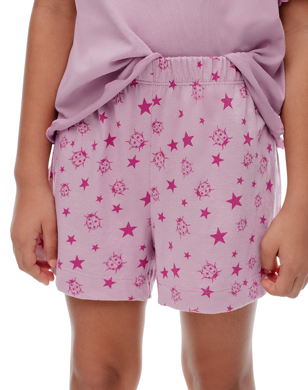 Pijama regular fit manga corta lila
