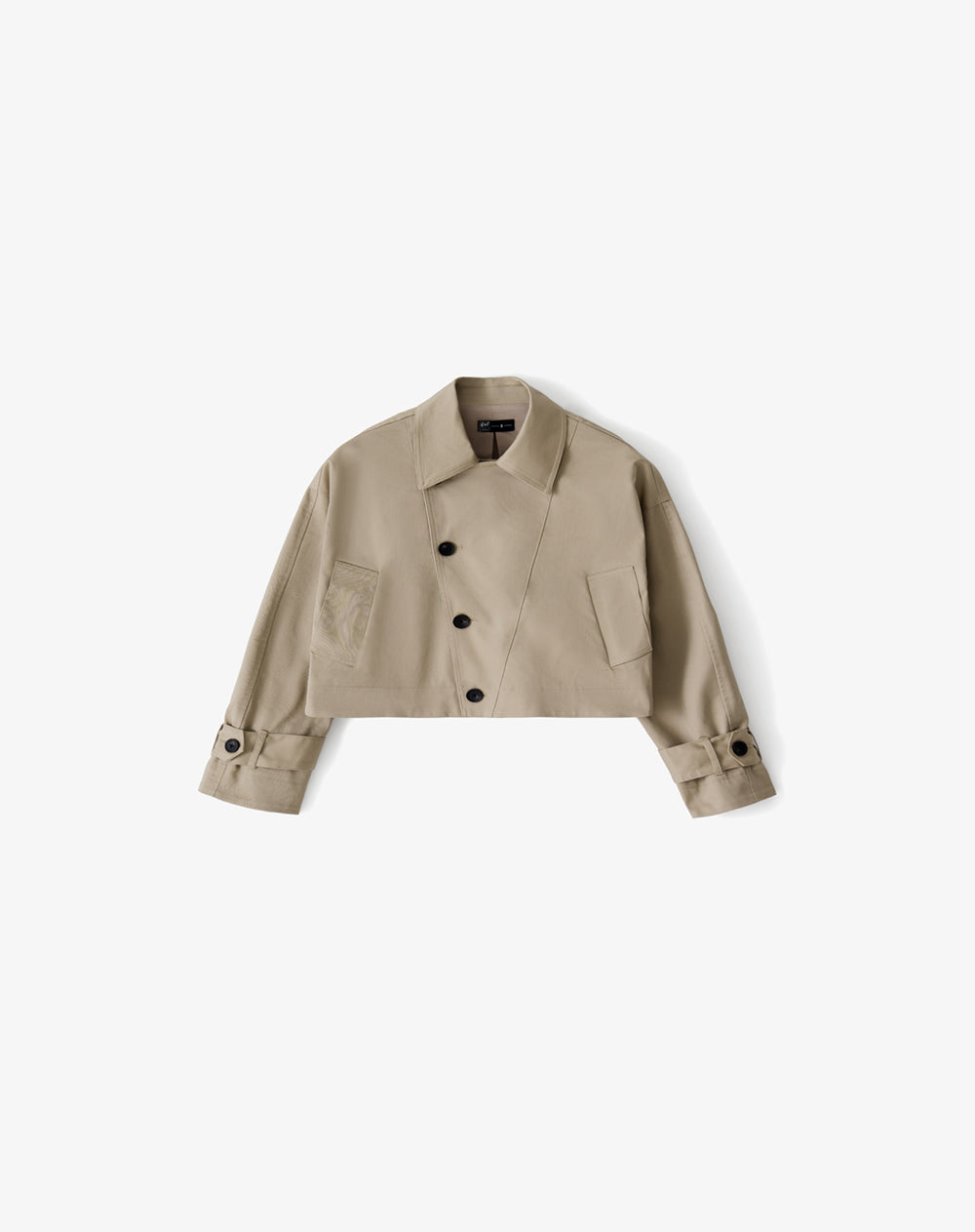 Chaqueta regular sin capucha kaki mujer
