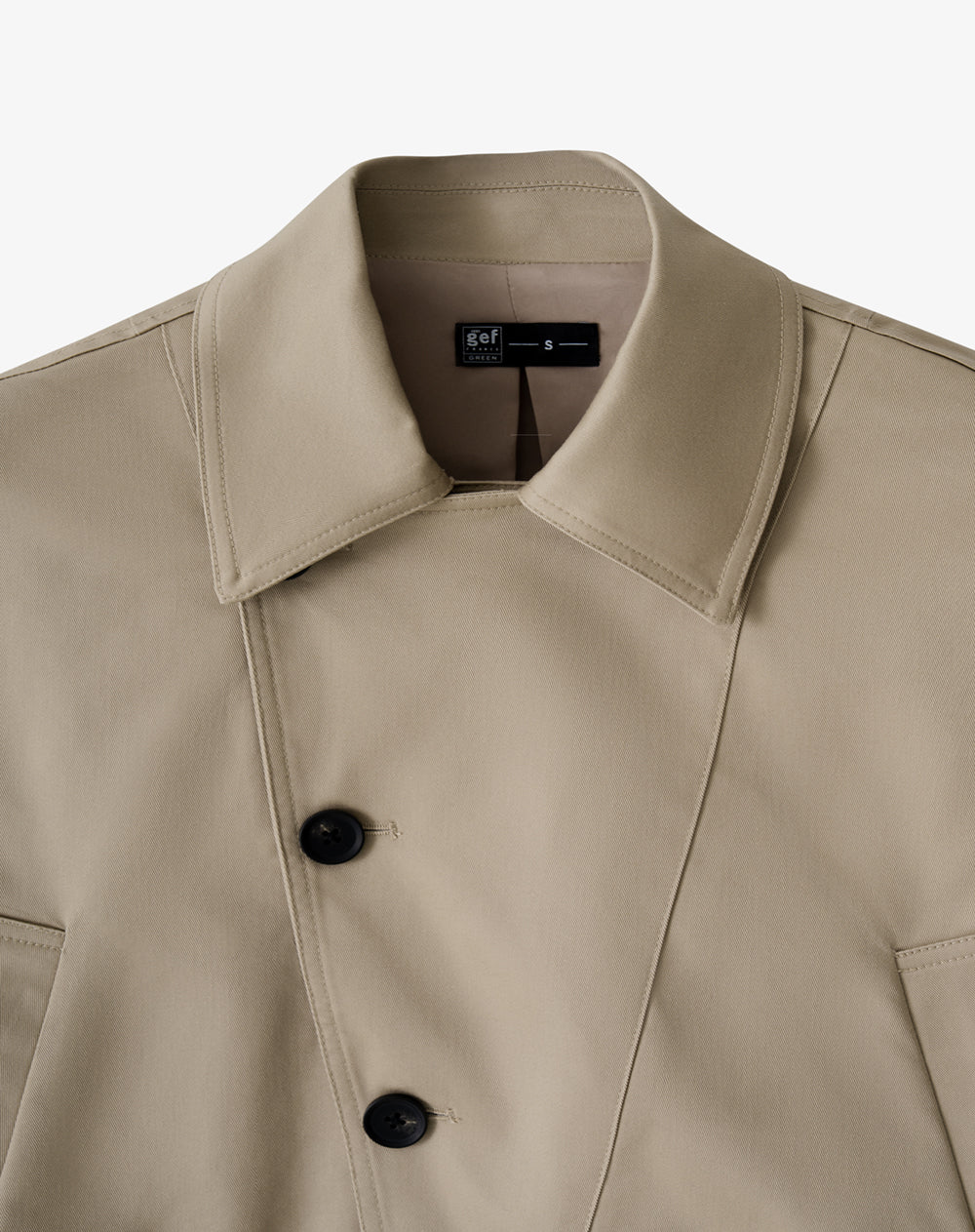 Chaqueta regular sin capucha kaki mujer