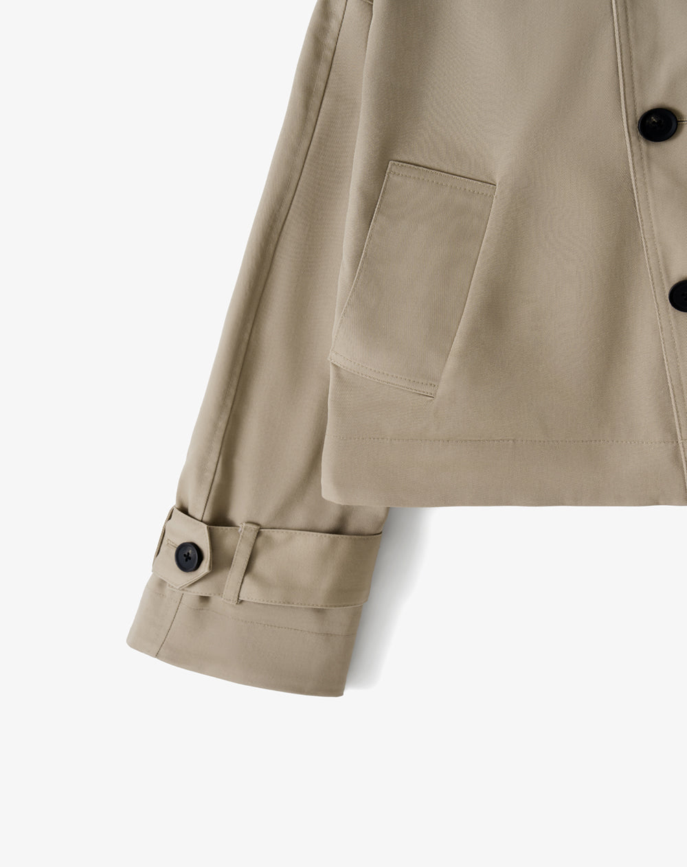 Chaqueta regular sin capucha kaki mujer