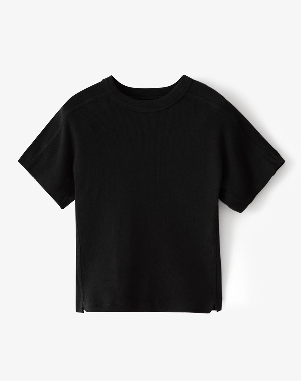 Camiseta slim fit manga corta negra