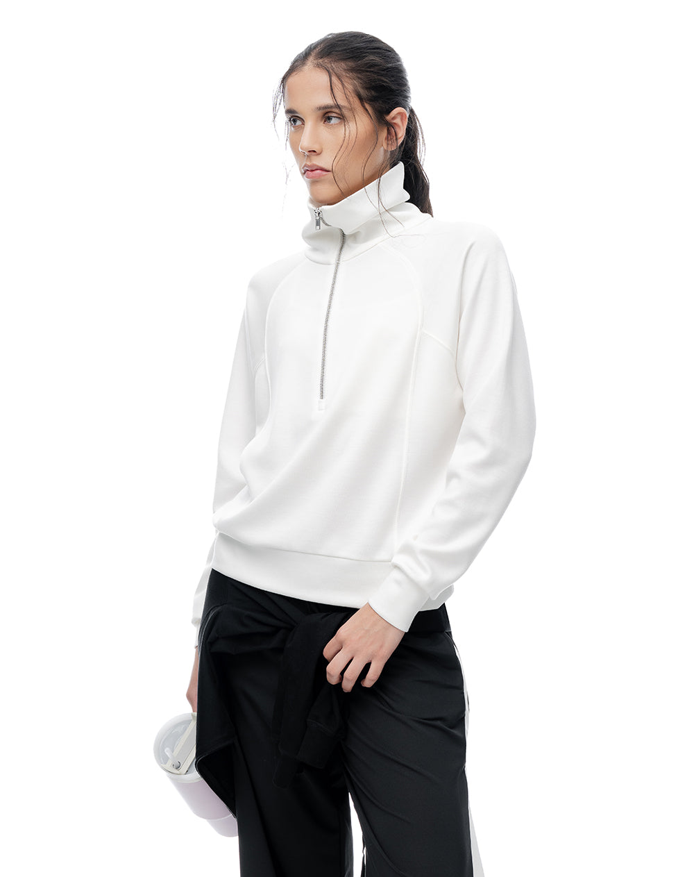 Buzo relax tacto suave crudo mujer