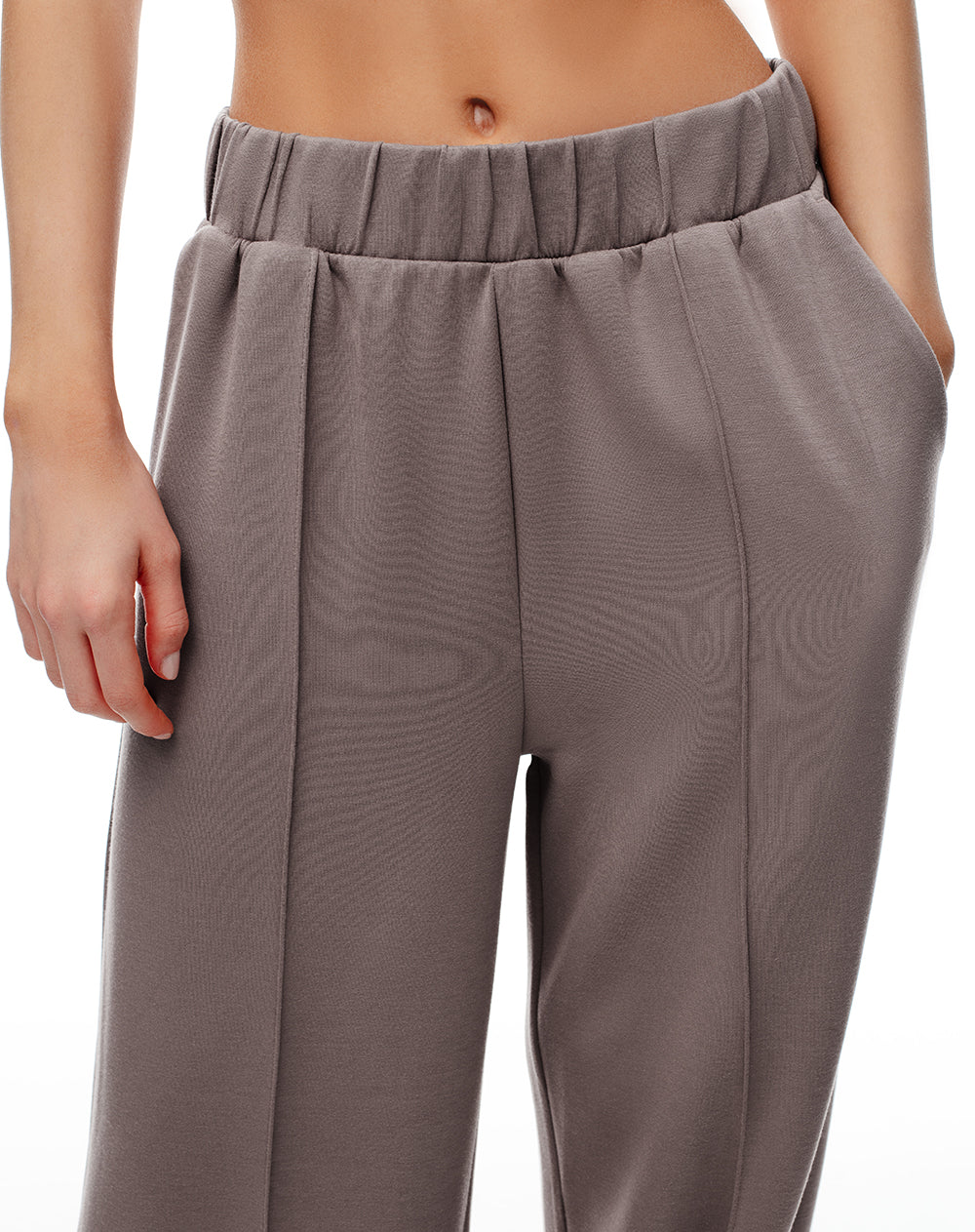 Jogger relaxed fit tiro alto cafe