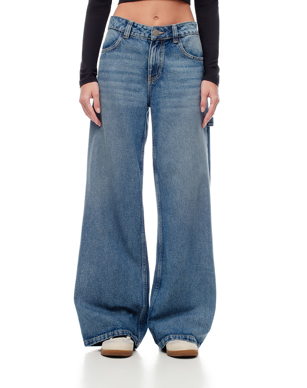 Jean regular fit tiro medio indigo