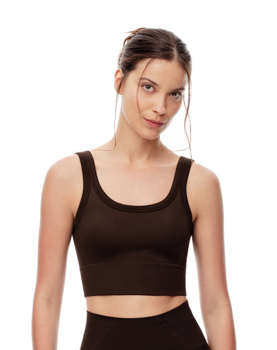 Camiseta cropped fit chocolate