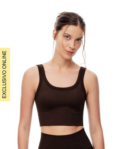 Camiseta cropped fit chocolate