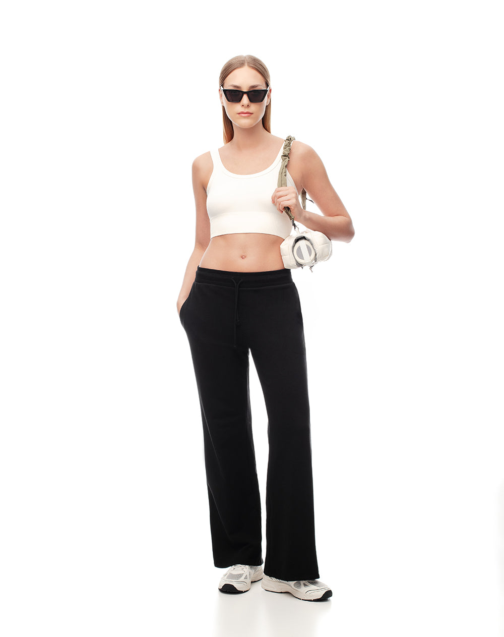 Crop top deportivo seamless blanco mujer