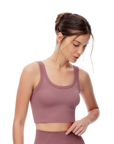 Camiseta cropped fit malva