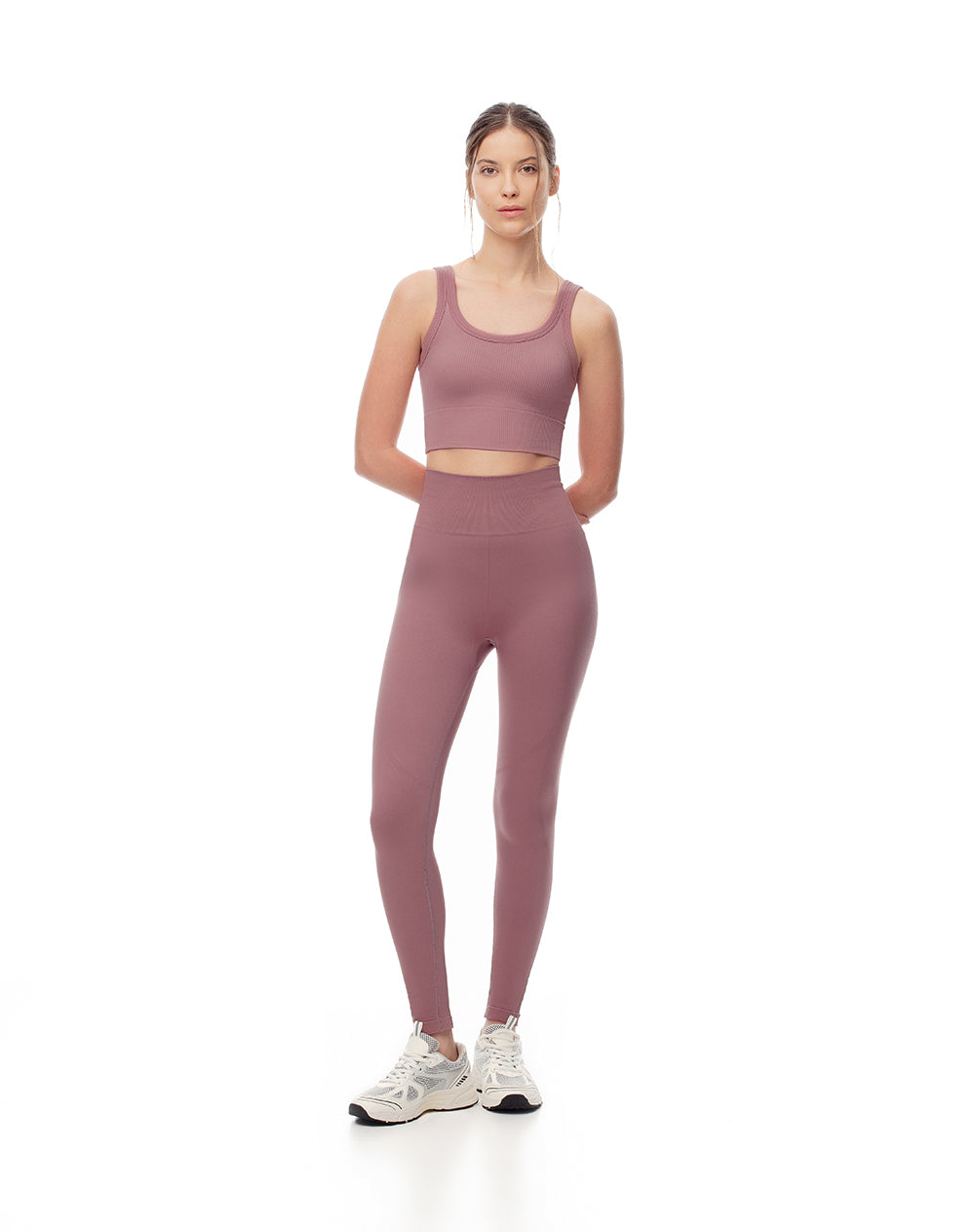 Crop top deportivo seamless malva mujer