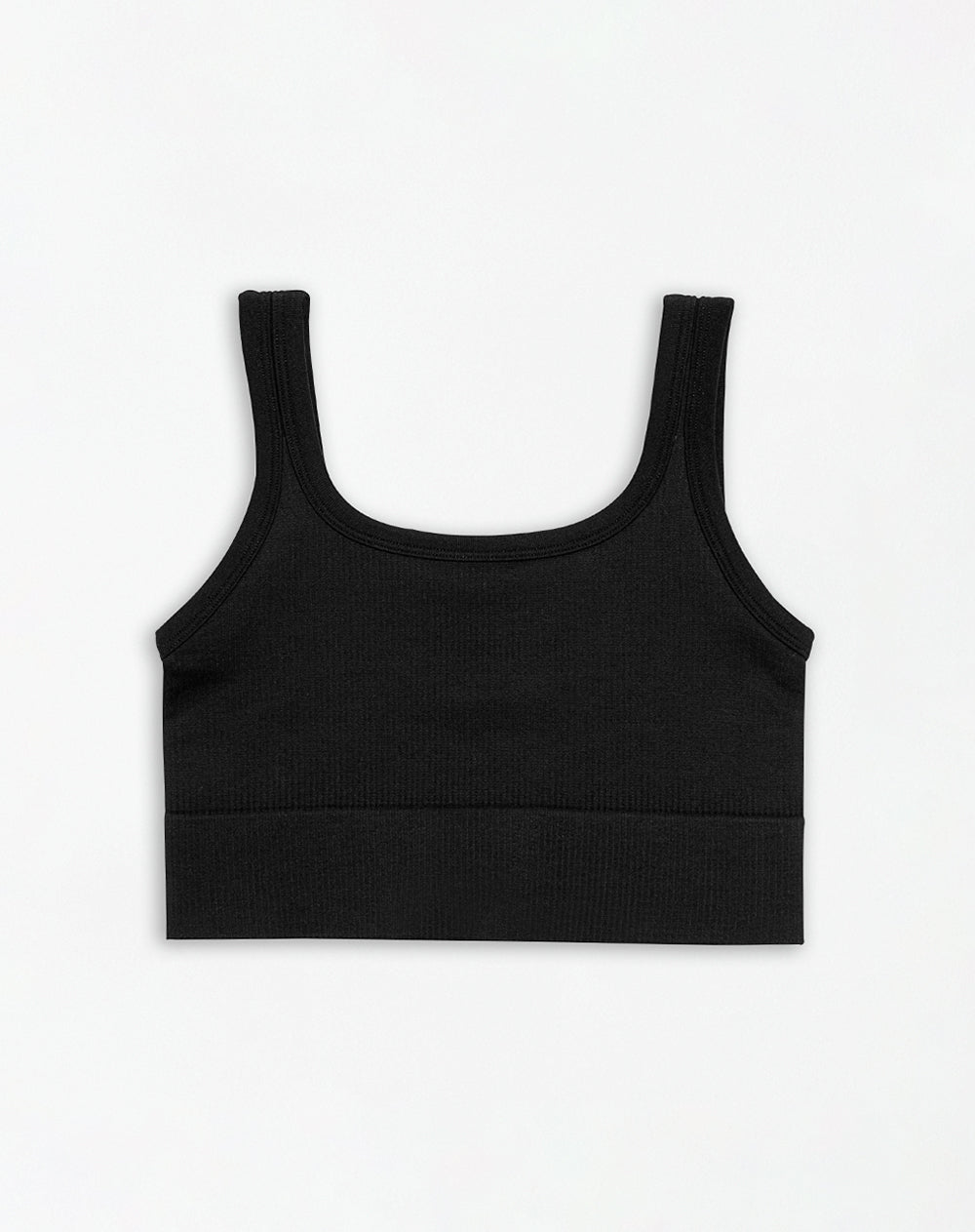 Crop top deportivo seamless negro mujer