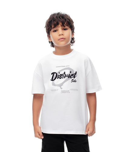 Camiseta regular algodón blanca niño