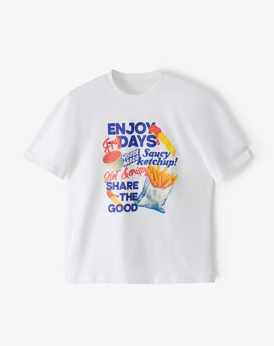 Camiseta regular fit manga corta blanca