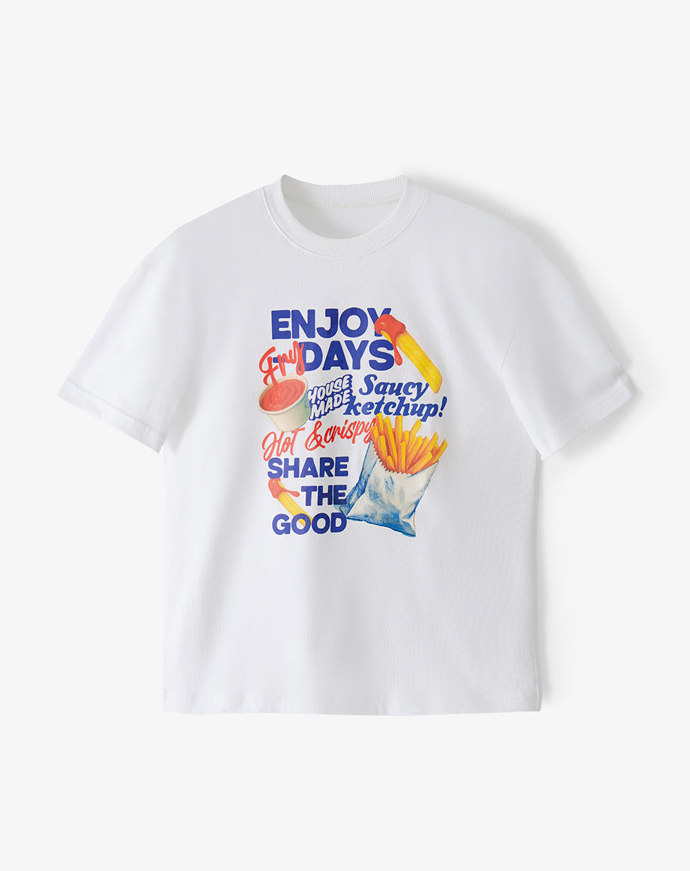 Camiseta regular manga corta blanca niña