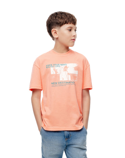 Camiseta fit manga corta coral