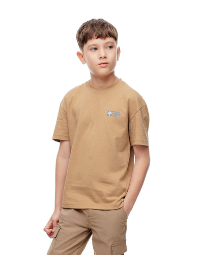 Camiseta regular algodón habana estampada niño