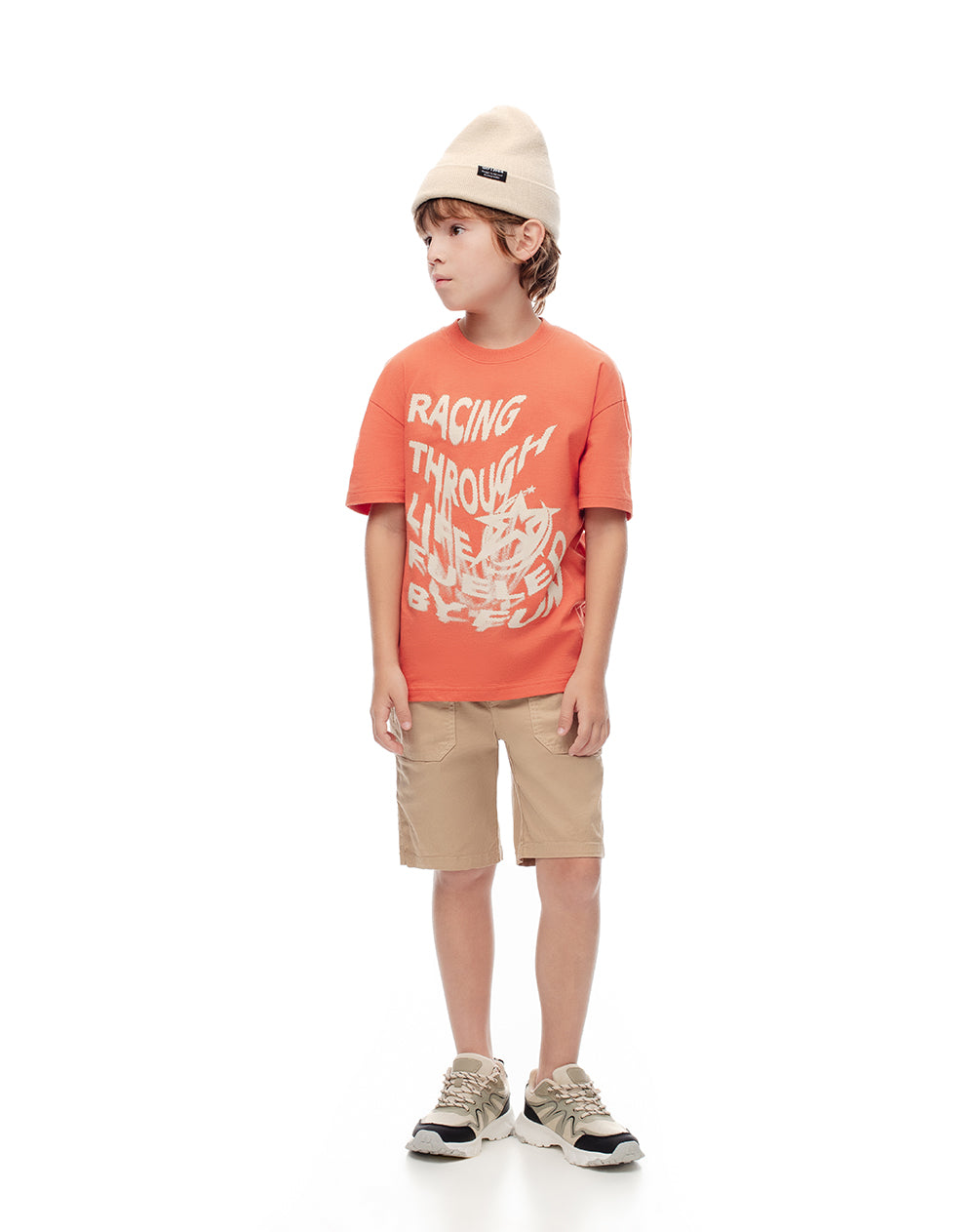 Camiseta fit manga corta naranja