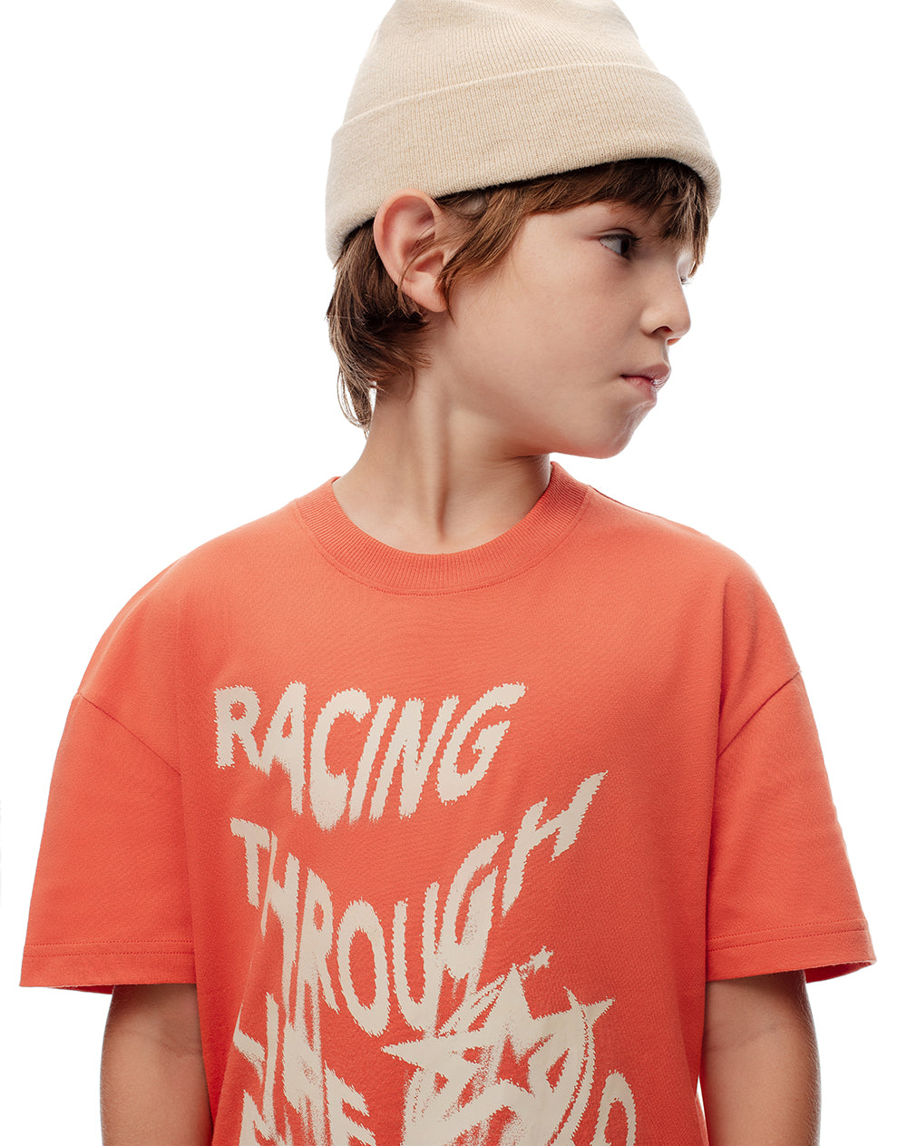 Camiseta fit manga corta naranja