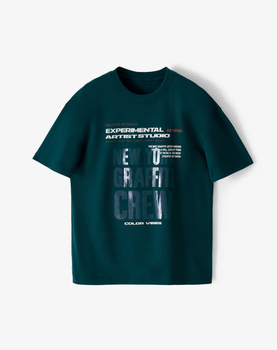 Camiseta regular fit manga corta verde