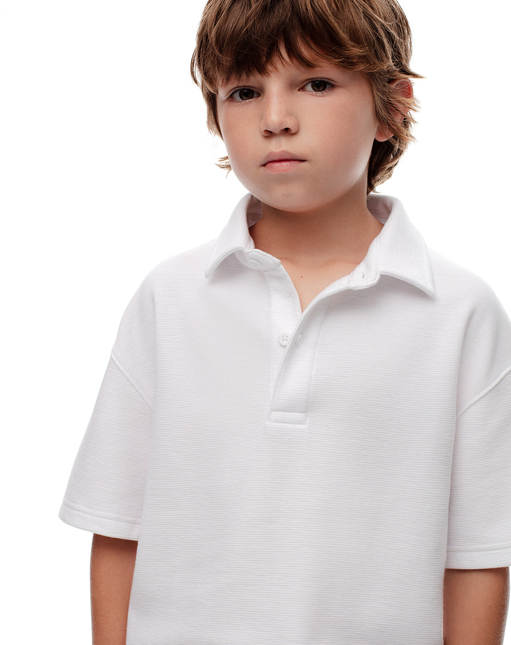 Polo regular blanca niño