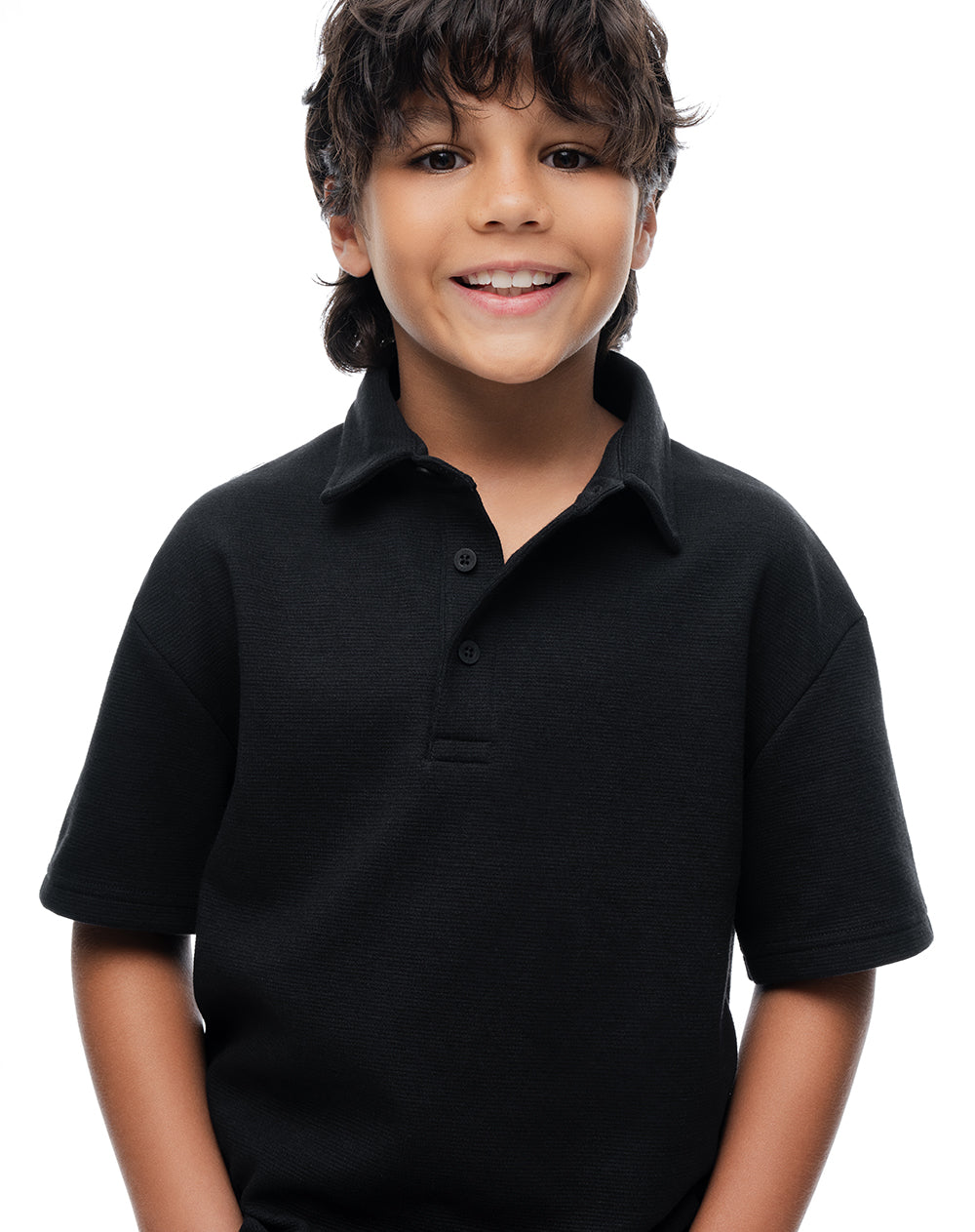 Polo regular negra niño