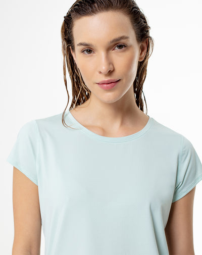 Camiseta Lara regular fit manga corta azul