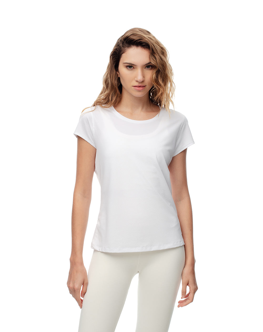 Camiseta deportiva secado rápido blanca mujer