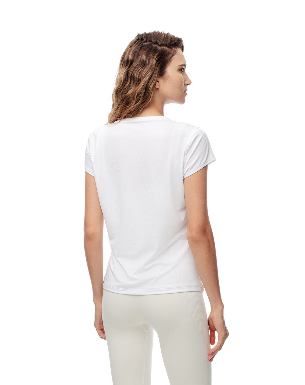 Camiseta deportiva secado rápido blanca mujer