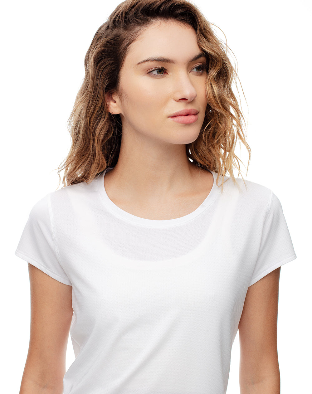 Camiseta deportiva secado rápido blanca mujer