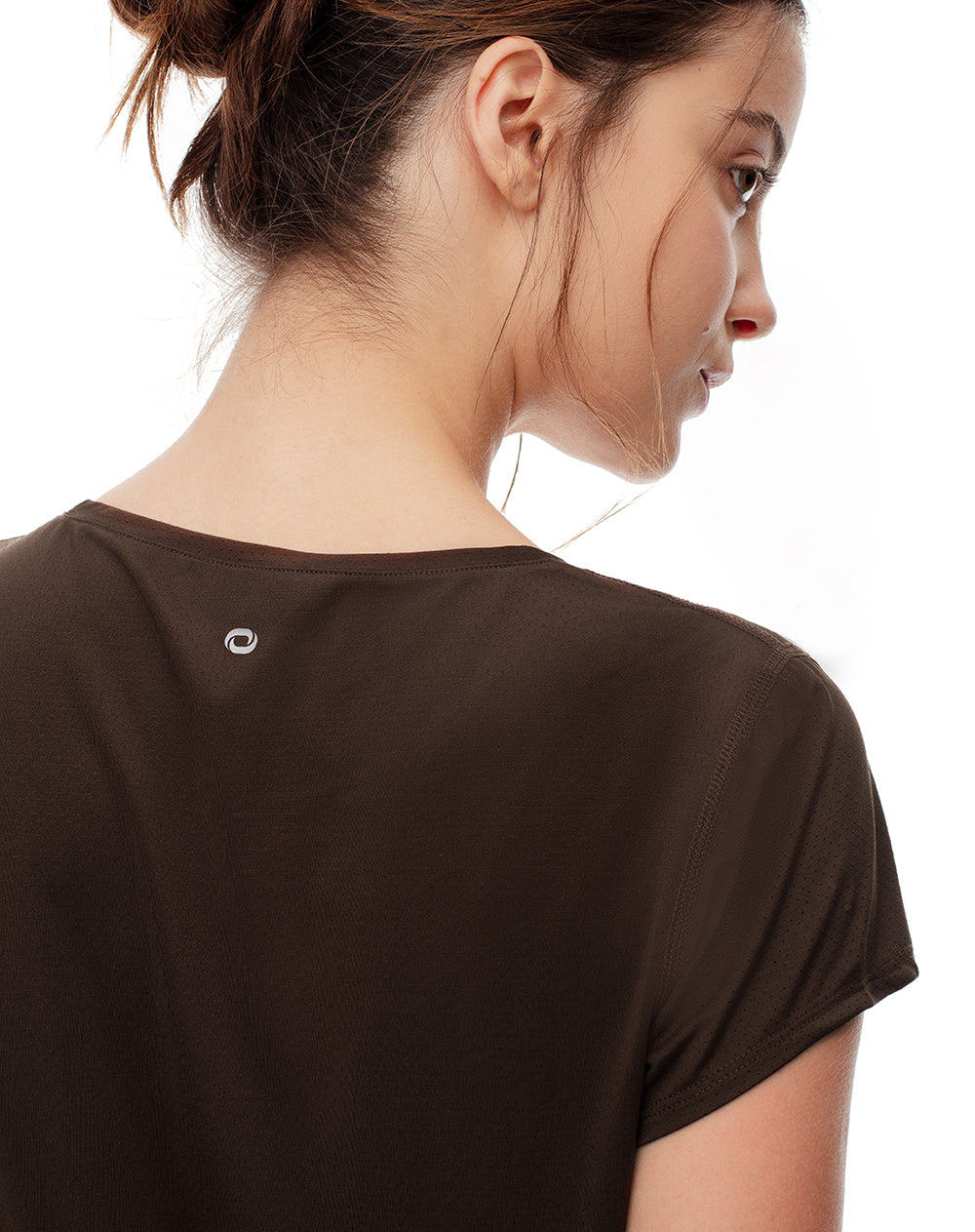 Camiseta deportiva secado rápido chocolate mujer