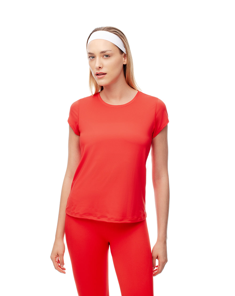 Camiseta deportiva secado rápido roja mujer