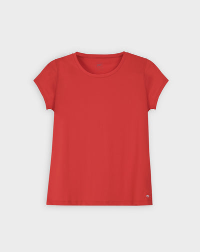 Camiseta deportiva secado rápido roja mujer