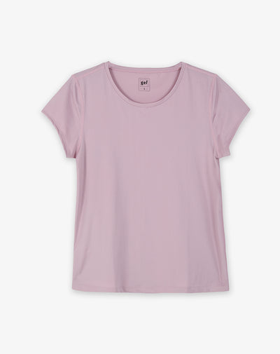 Camiseta regular fit manga corta rosada