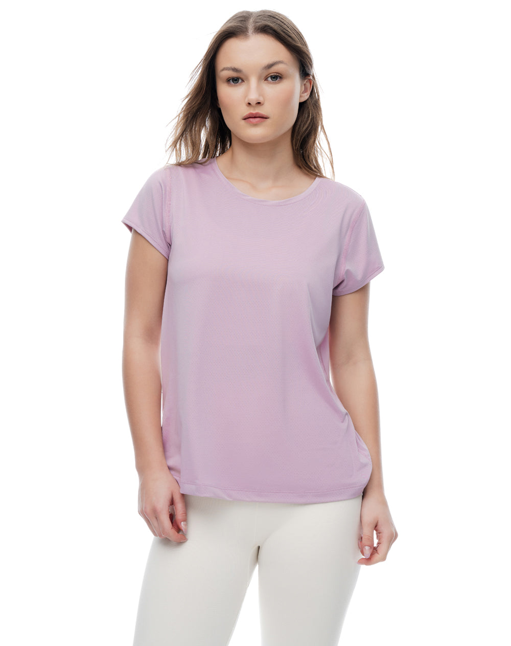 Camiseta deportiva secado rápido rosado mujer