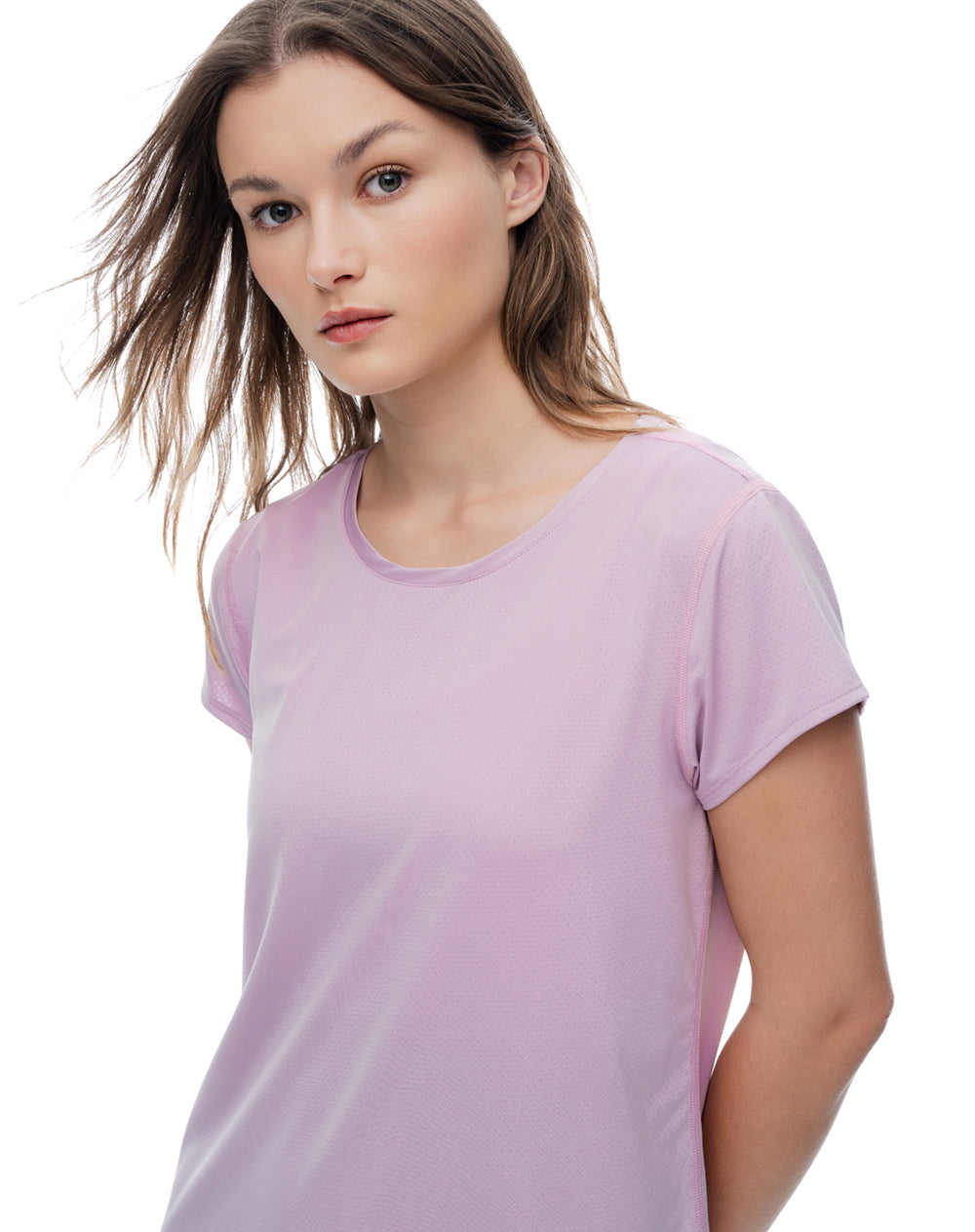Camiseta deportiva secado rápido rosado mujer