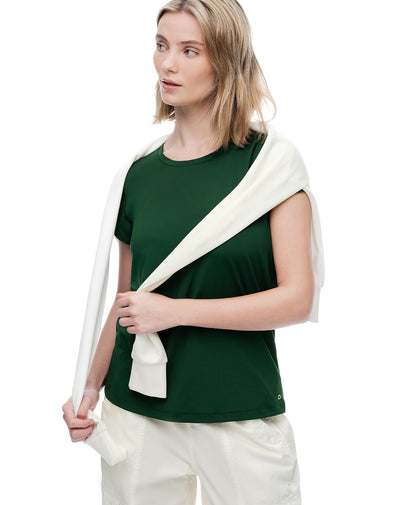 Camiseta deportiva secado rápido verde mujer