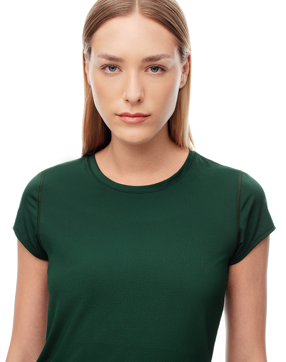 Camiseta deportiva secado rápido verde mujer