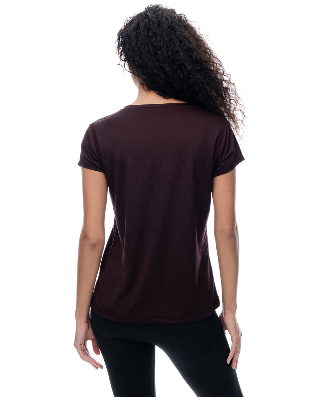 Camiseta + short deportivo vinotinto mujer