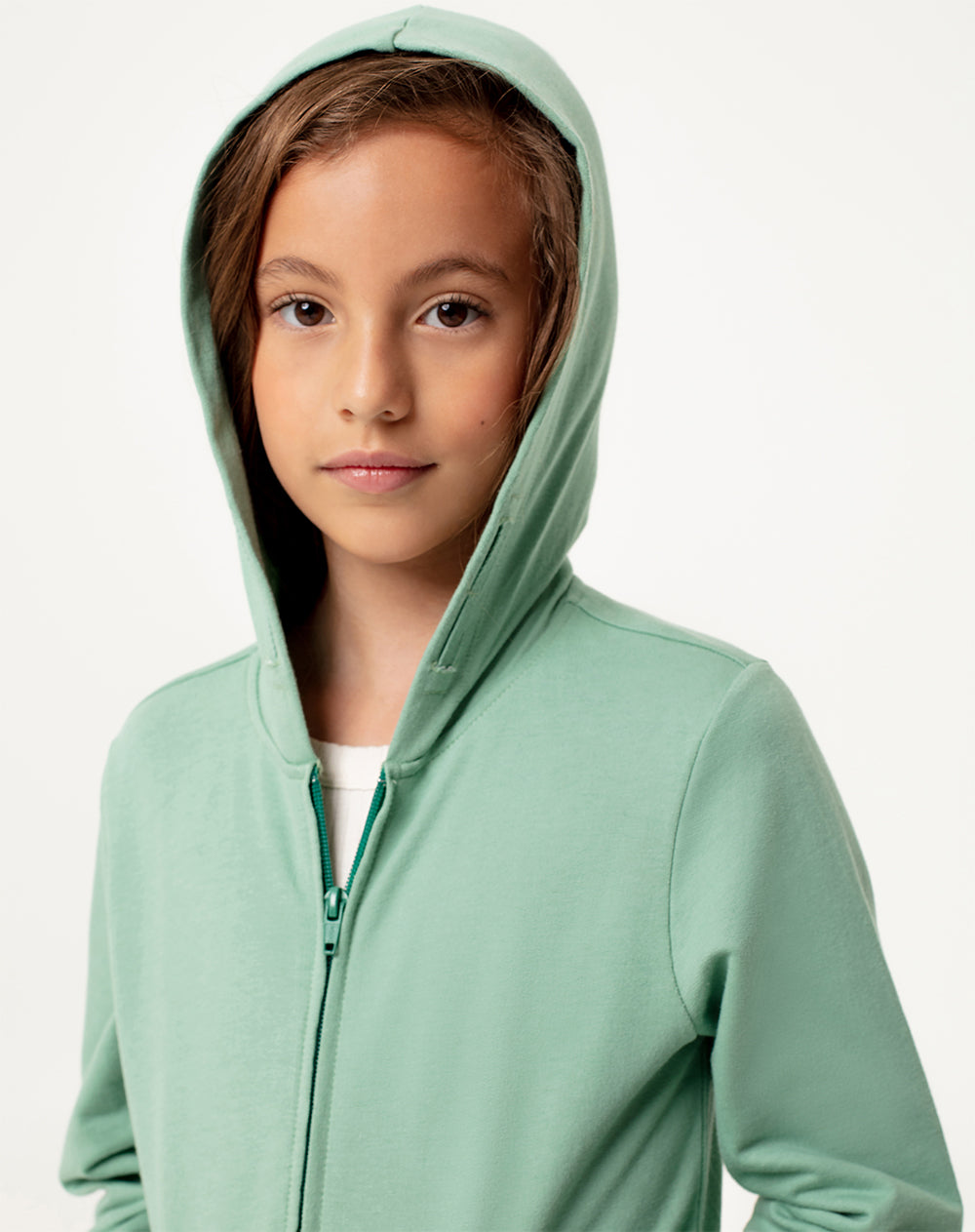 Chaqueta regular fit con capucha verde