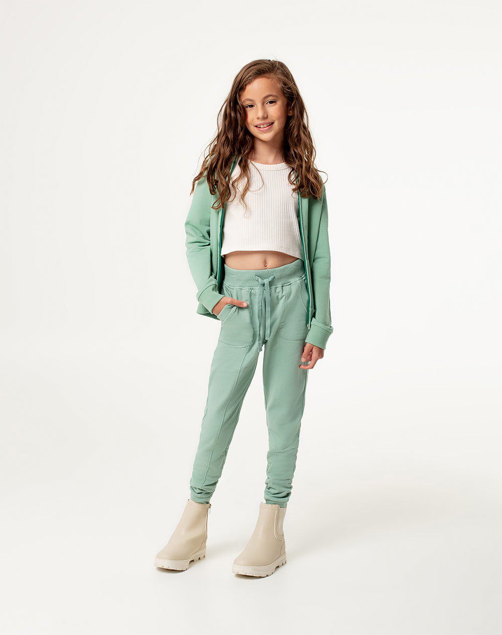Chaqueta regular fit con capucha verde
