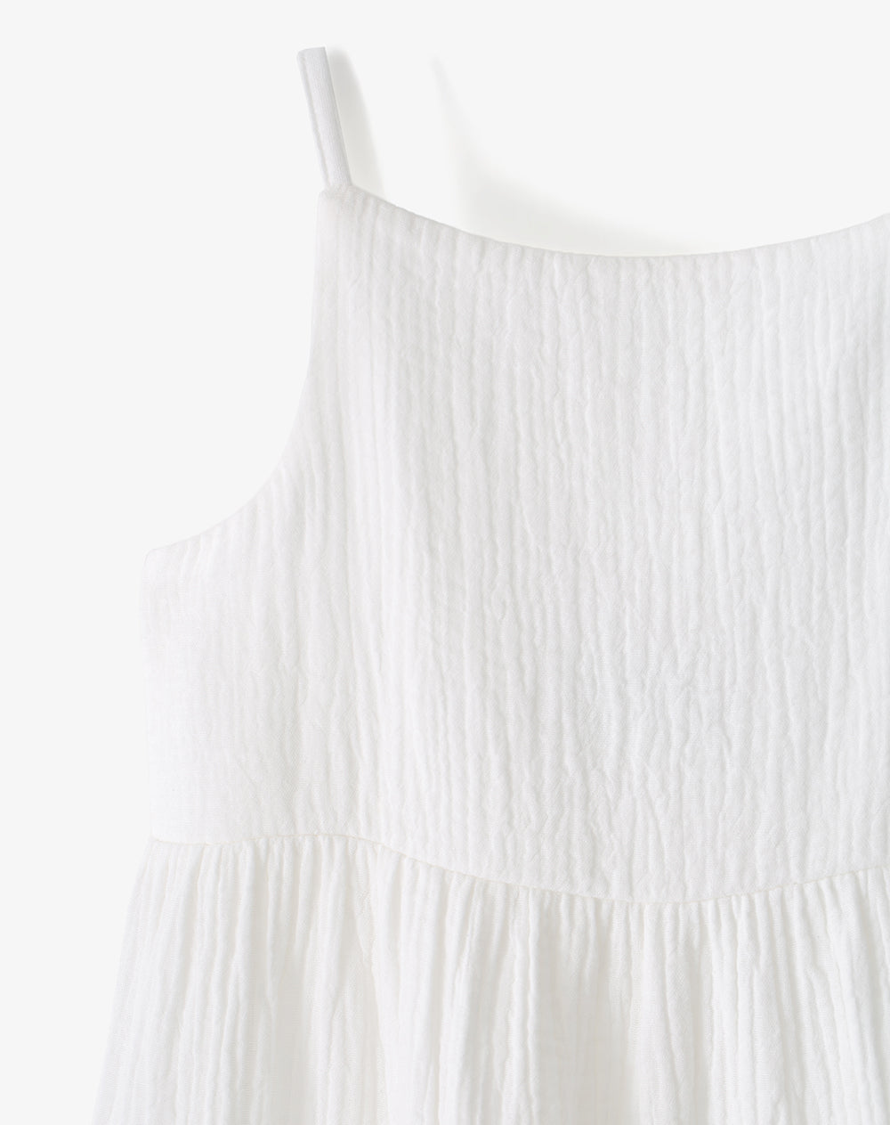 Vestido corto bloques algodón blanco niña