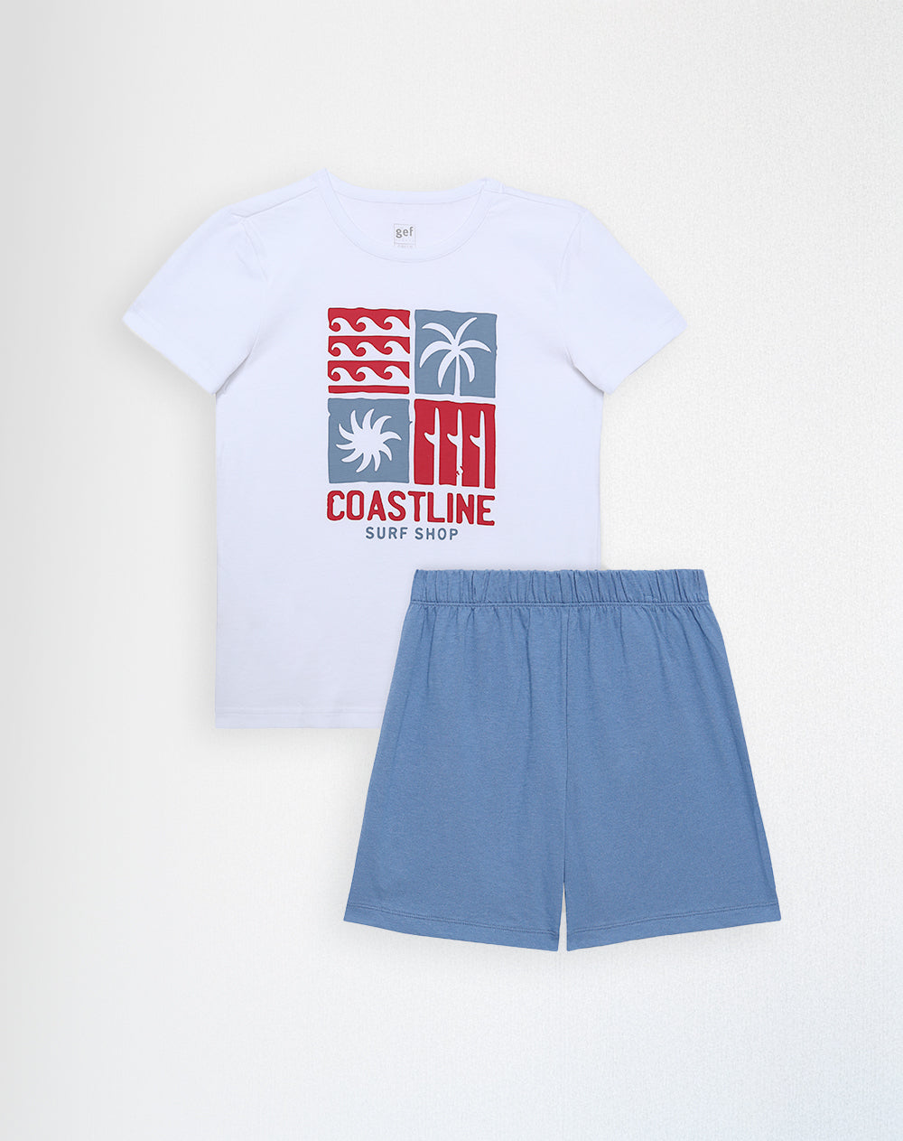 Pijama regular fit manga corta azul