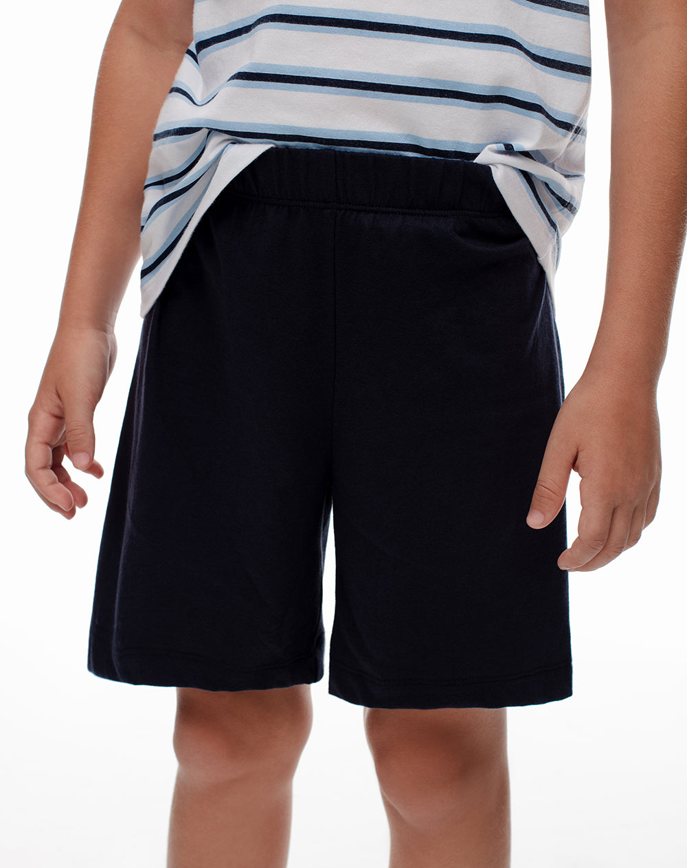 Pijama regular fit manga corta azul con rayas