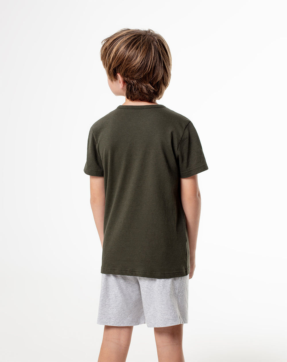 Pijama regular fit manga corta verde