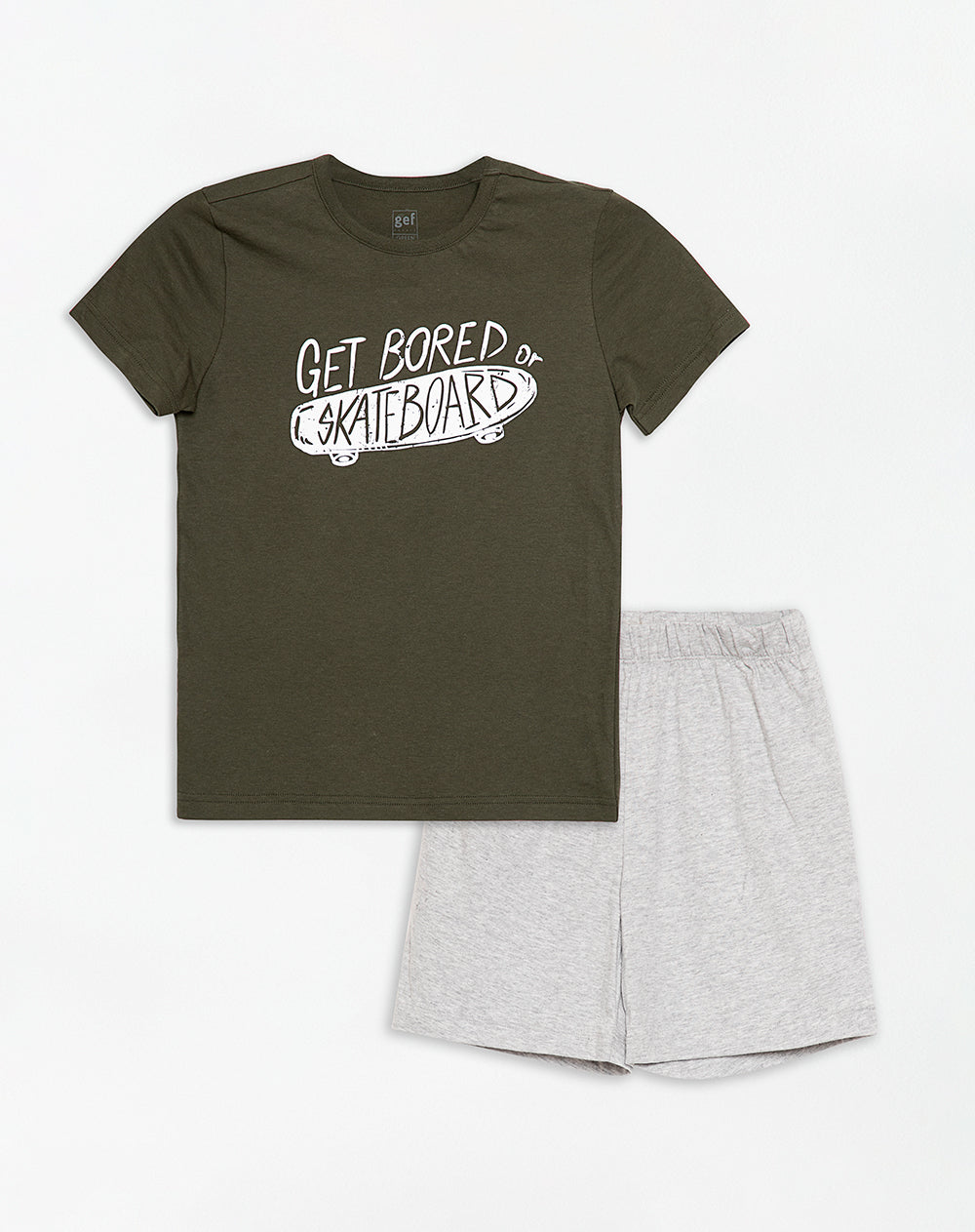 Pijama regular fit manga corta verde