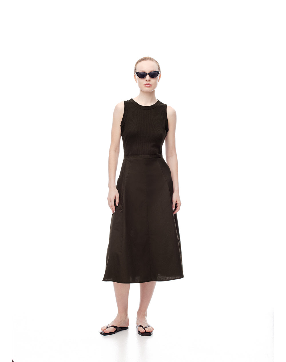 Vestido medio chocolate
