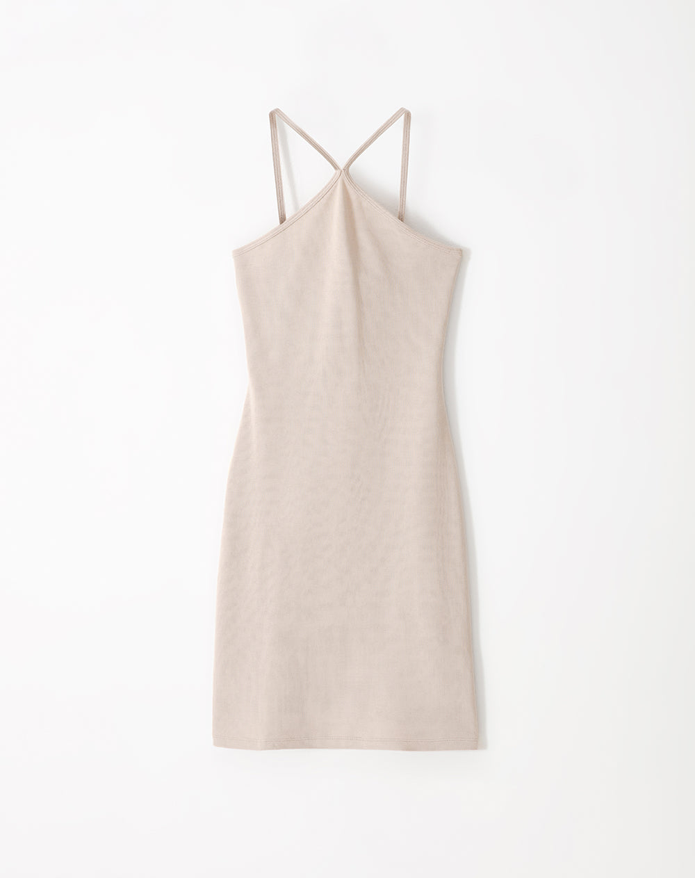 Vestido corto en rib arena