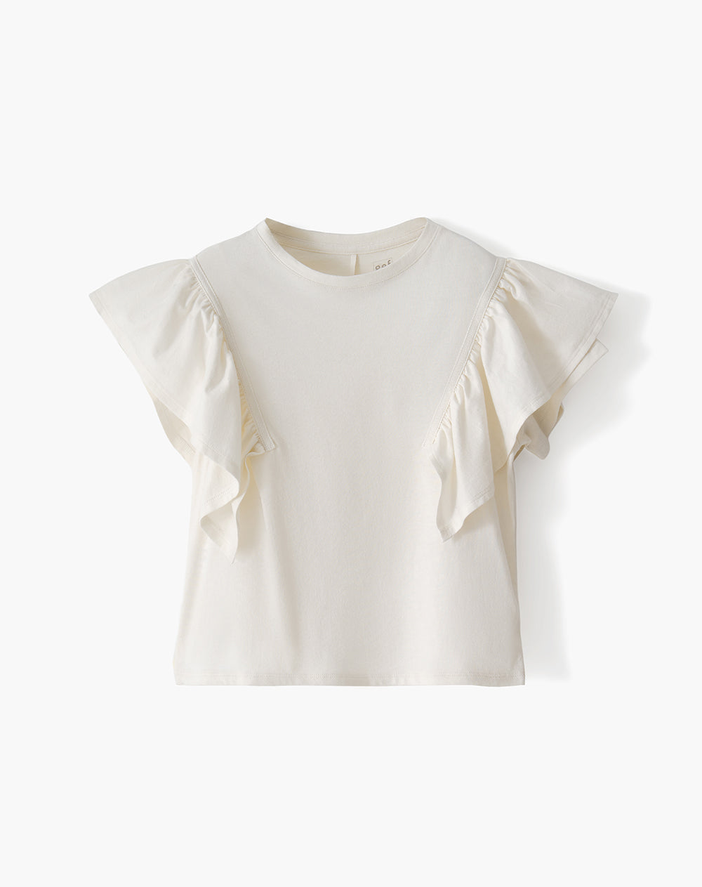 Camiseta relaxed manga corta vainilla niña