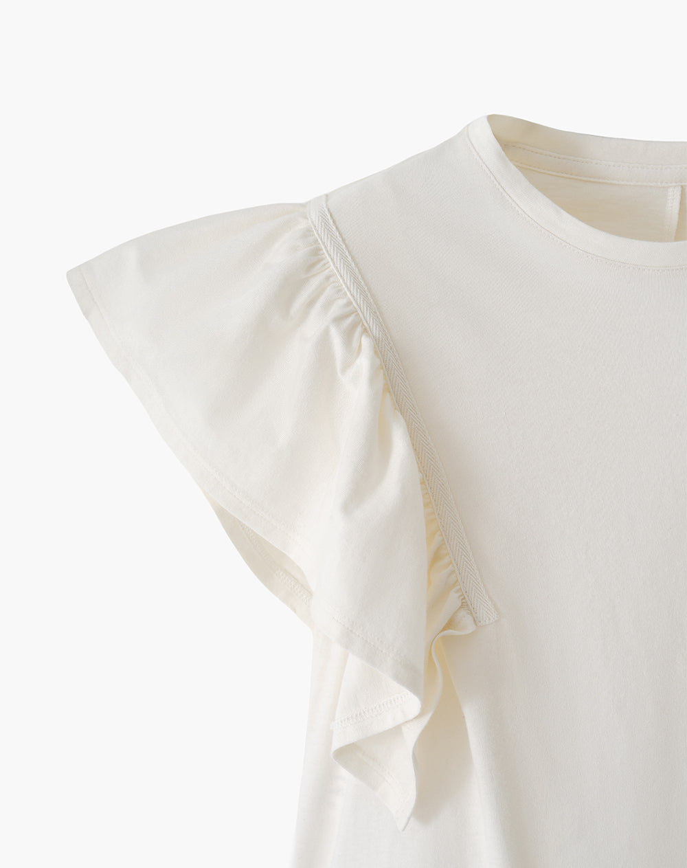 Camiseta relaxed manga corta vainilla niña